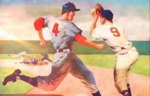 Baseball Sports Watercolor Art 